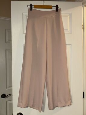 Mango Wide-Leg Dress Pants in Light Pink